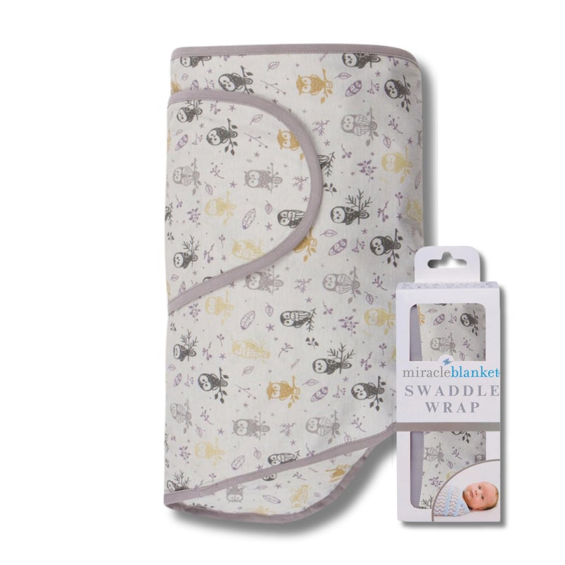 Miracle Blanket بطانية السواحل المعجزة - ساعد مولودك الجديد على النوم لفترة أطول - كيس نوم ناعم وآمن للرضع - بطانية سواحل سهلة الاستخدام لطفل هادئ (بوم في الغابة) - Image 1